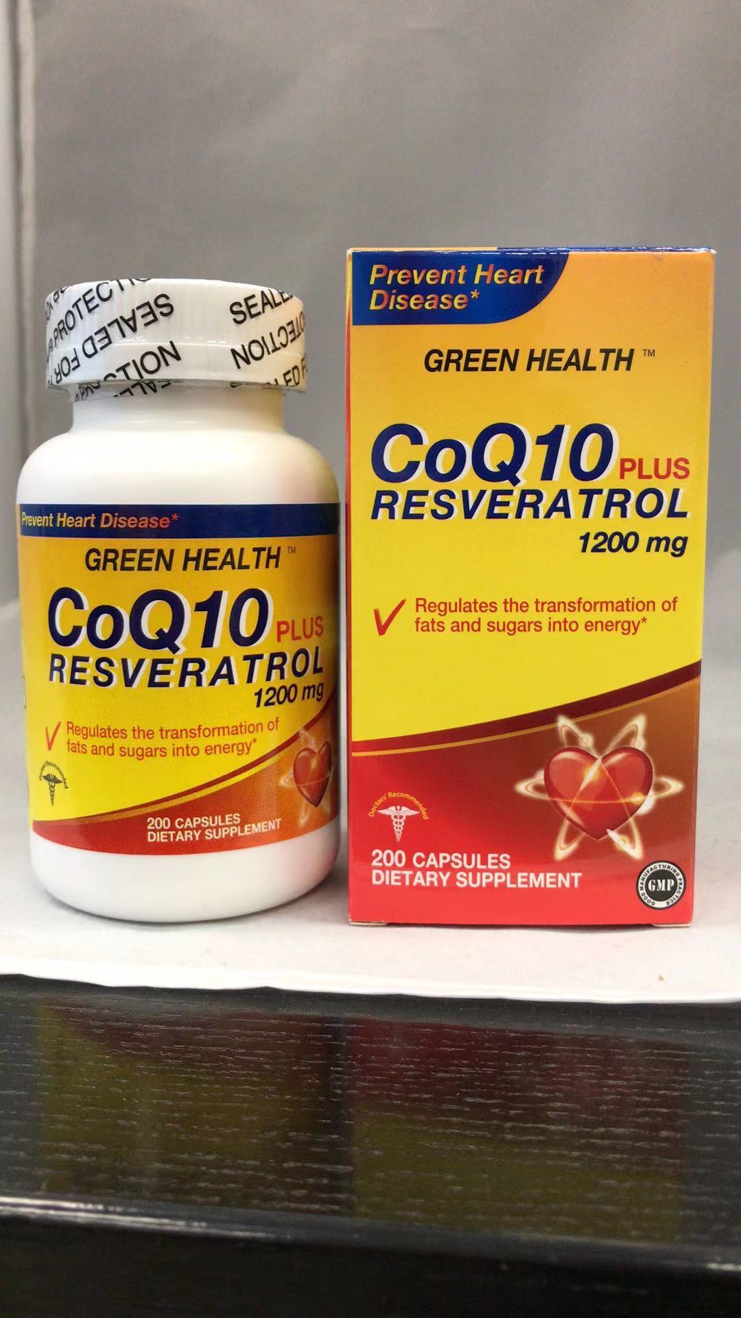 CoQ10 + Resveratrol (1200mg, 200 capsules)