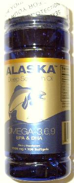 阿拉斯加3,6,9深海鱼油(1g,100 softgels)