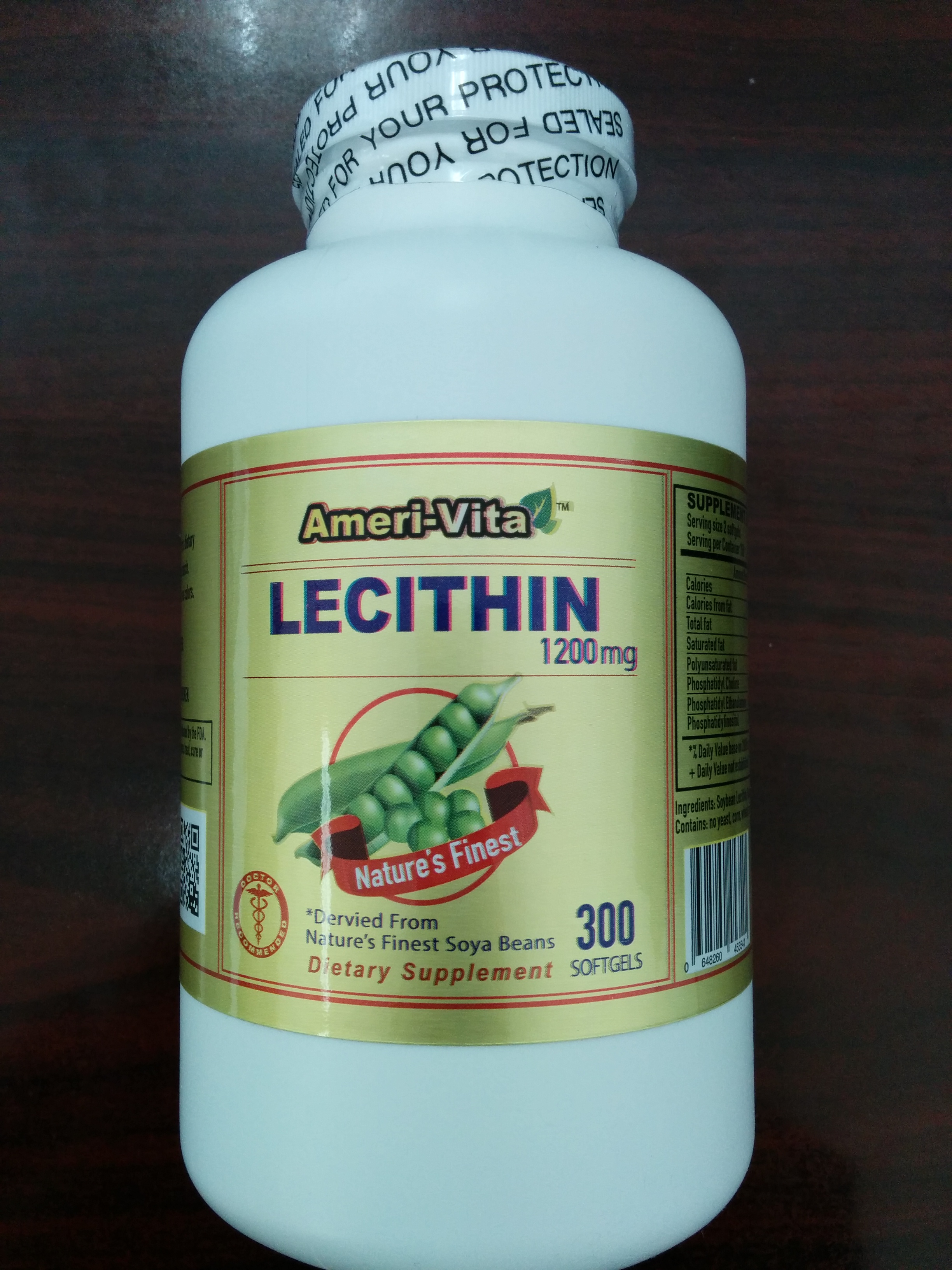 AmeriVita Lecithin (1.2g, 300 softgels)