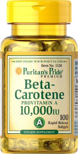 Beta Carotene (vitamin A, 100 softgels)