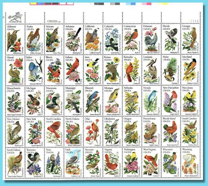 US 50-States Birds and Flowers Stamp
